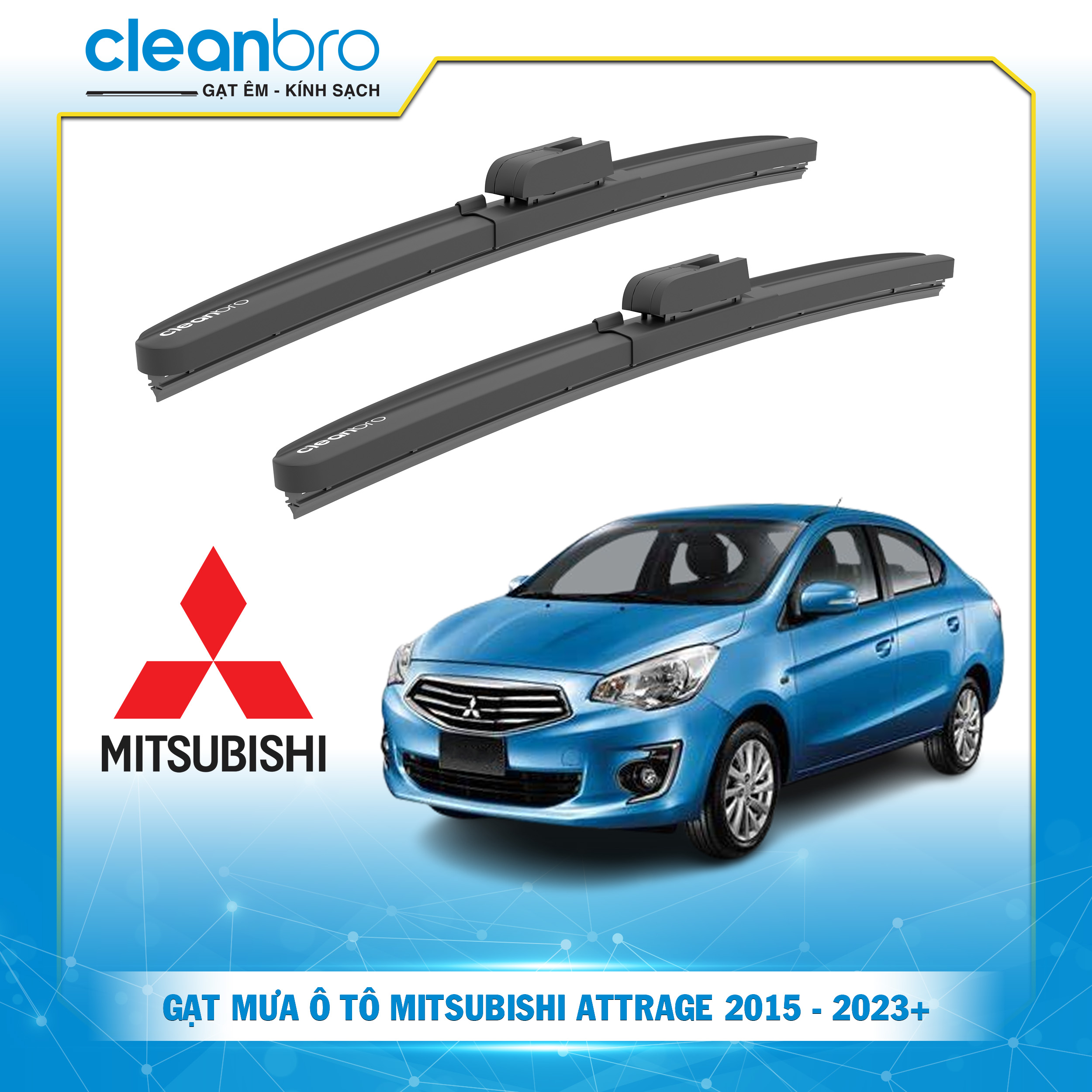 Gạt mưa ô tô hiệu ứng lá sen  Mitsubishi Attrage [2015-2023+]